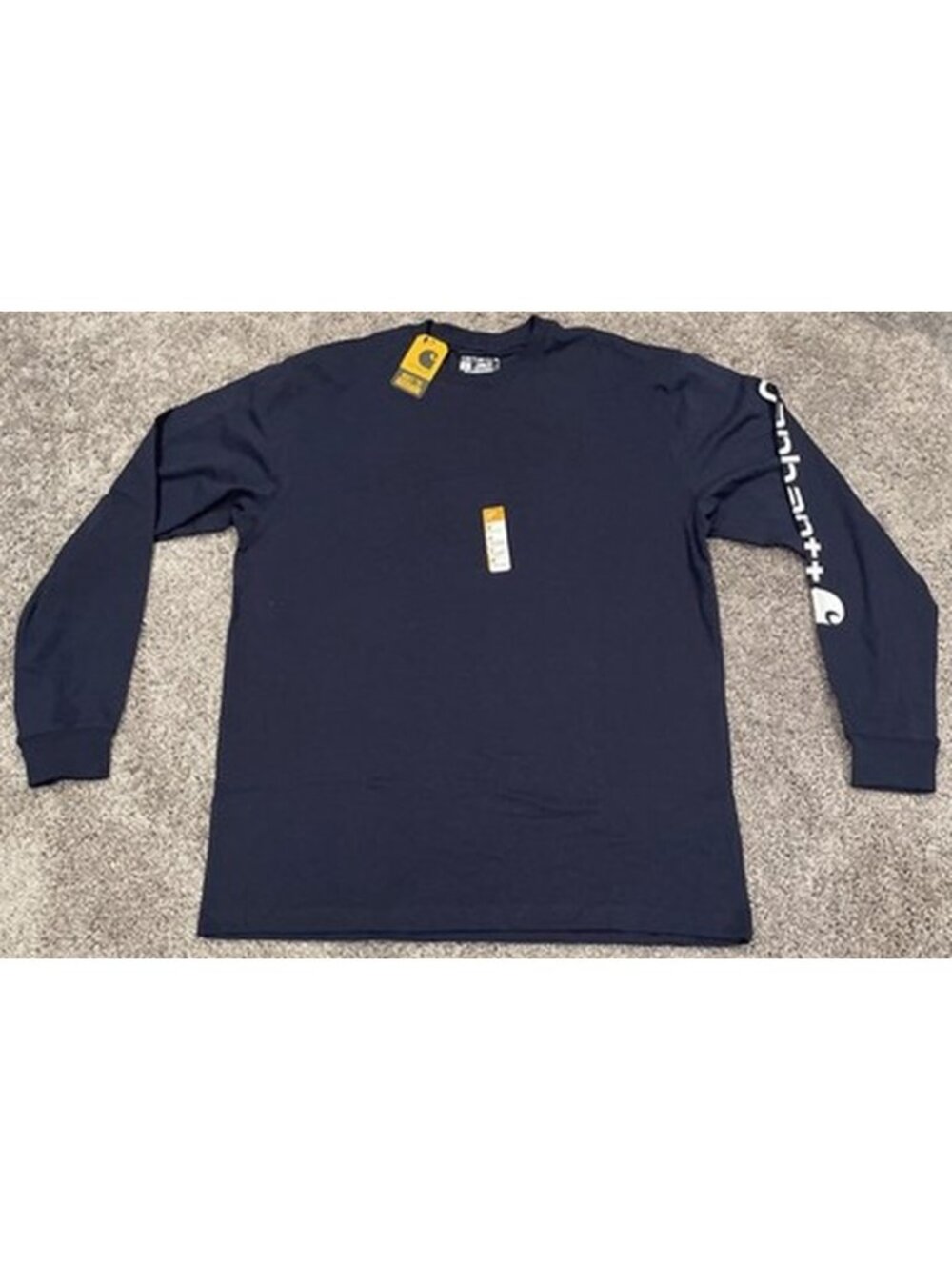 Carhartt Men's Loose Fit Long Sleeve Shirt Blue Size M Cotton Graphic Logo